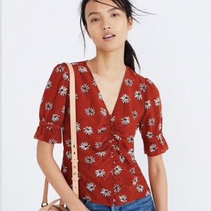 Madewell Silk Daylight Top in Fresh Daisies